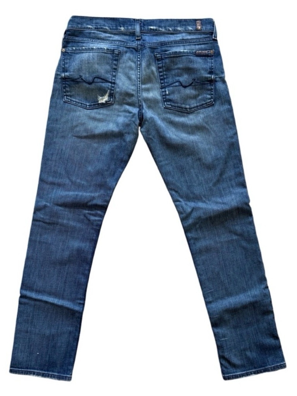 7 FOR ALL MANKIND Josefina Skinny Boyfriend Distressed Jeans Size 28 - Picture 3 of 13